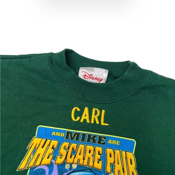 Disney VTG Y2K Monster Inc Mike Wazowski Crewneck Sweatshirt Green Youth M 10/12 - Picture 4 of 5